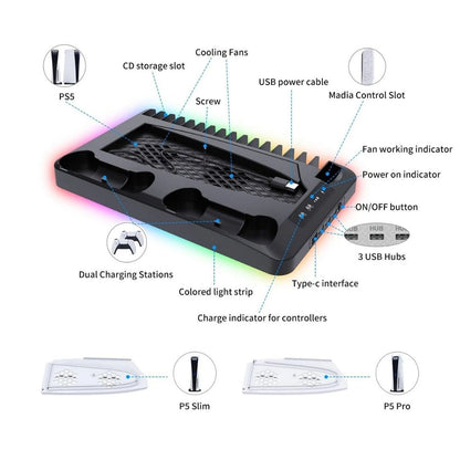 GamerThrive PS5 Slim Charging & Storage Stand